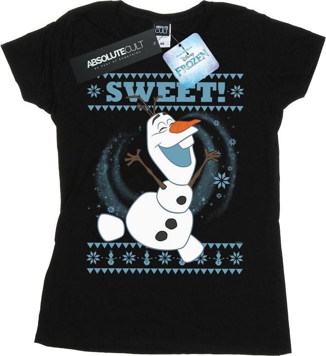 Actual product image Disney Womens/Ladies Frozen Olaf Sweet Christmas Cotton T-Shirt (M)