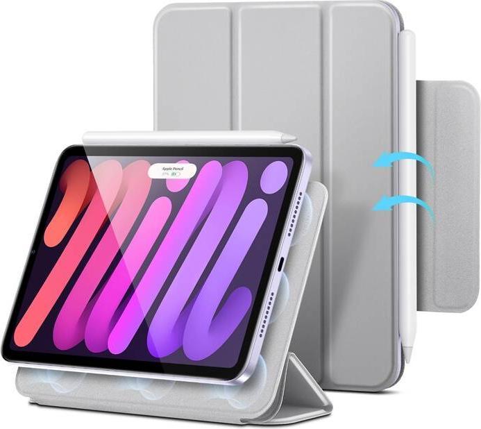 Actual product image ESR Tablet Case Rebound Magnetic Case for Apple iPad mini 2021 (6th Generation) Silver Gray (IPad mini (2021))