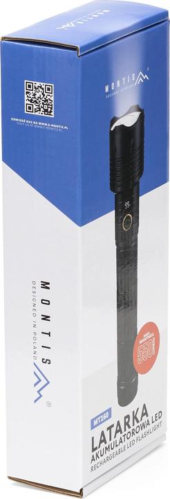 Actual product image Montiss Taktyczna ręczna latarka akumulatorowa LED MT160 (25.20 cm)