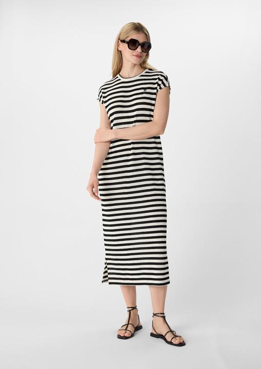 Image du produit Comma Kleid Gestreiftes Midi-Kleid aus Strick-Jersey (34)