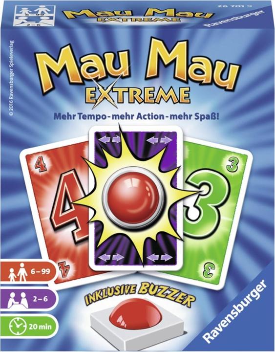 Produktbild Ravensburger RAV26701 - Mau Mau Extreme, für 2 bis 6 Spieler ab 6 Jahren (DE-Ausgabe) (Deutsch)