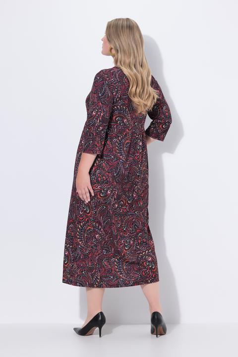 Image du produit Ulla Popken Robe maxi en jersey, avec poches, décolleté rond et manches 3/4, coupe évasée (62)