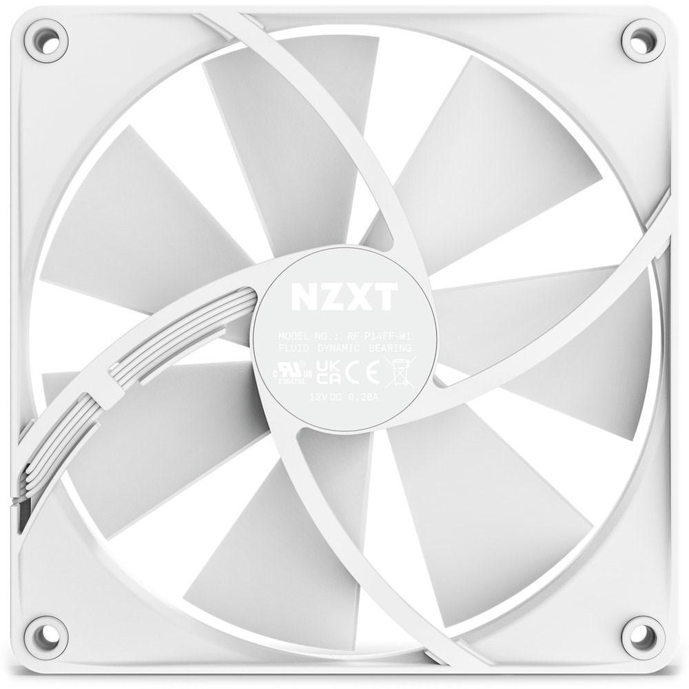 NZXT F140P Computergehäuse Ventilator 14 cm Weiss 1 Stück(e) (140 mm, 1 x), PC Lüfter, Weiss