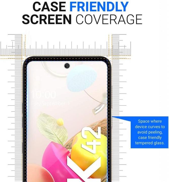 Actual product image Screenguard LG K42 bulletproof glass protective film Case Friendly Design (1 Piece, LG K42)