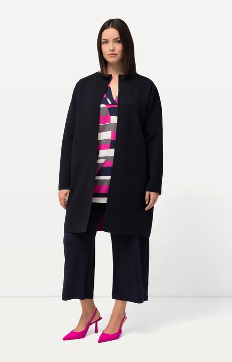 Immagine prodotto Ulla Popken Cardigan lungo in maglia double face con collo con risvolti (46, 48)