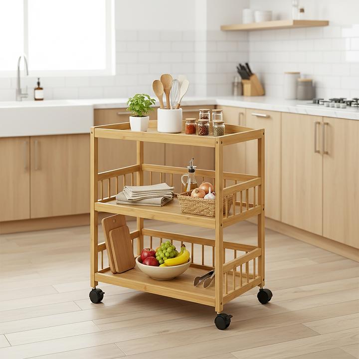 Actual product image Relaxdays Bamboo cart