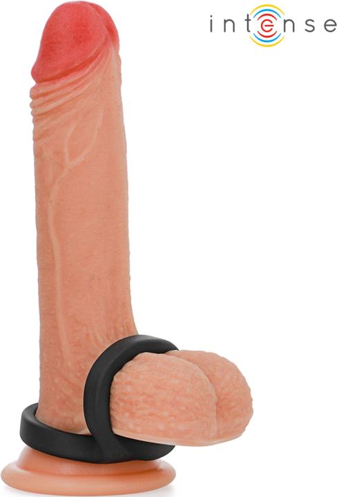 Produktbild Intense Bobby Doppelter Silikon-Penisring Schwarz (4 cm)