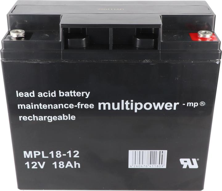 Actual product image Multipower MPL18-12 12V 18Ah Long Life Bleiakku AGM Blei Gel Akku (12 V, 18 Ah)