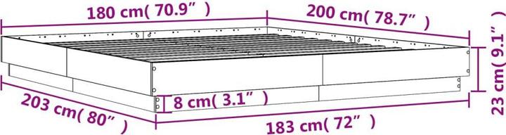 Actual product image vidaXL Bettgestell (180 x 200 cm)