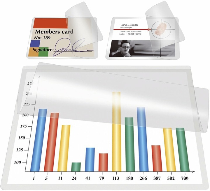 Actual product image Q-Connect Cold laminating sleeves ID cards (54 x 86 mm, 10 Piece, 200 µm)