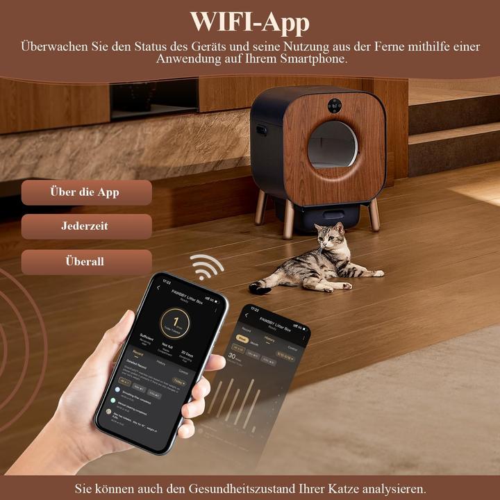 Produktbild Pawbby P1 Ultra Selbstreinigende Katzentoilette,TÜV-Zertifizierung,App-Steuerung,für Mehrere Katzen (Selbstreinigendes Katzenklo)