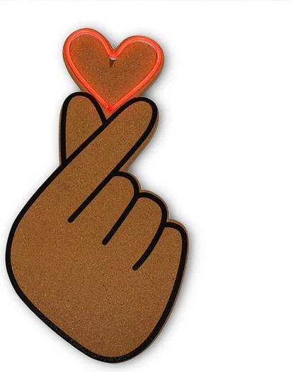 Immagine prodotto Locomocean Lavagna a LED in sughero - Cuore a forma di dito (Bacheca)