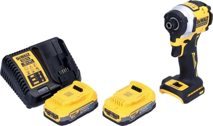 Produktbild DeWalt DCF 850 E2 Akku Schlagschrauber 18 V 205 Nm 1/4" Brushless + 2x Akku 1,7 Ah + LadegerÃ¤t (Akkubetrieb)