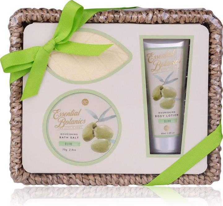Produktbild Accentra Badeset ESSENTIAL BOTANICS - CLASSICS in Seegraskorb, inkl. 60ml Hand- & Nagelcreme, 60g Badefizzer (Haarpflege set)