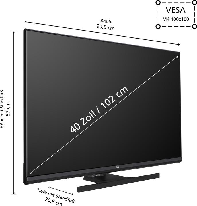 Produktbild JVC QLED TV 40 Zoll Fernseher Full HD Android TV (HDR Smart TV, Triple-Tuner) LT-40VQF545A (40", QLED, Full HD, 2024)