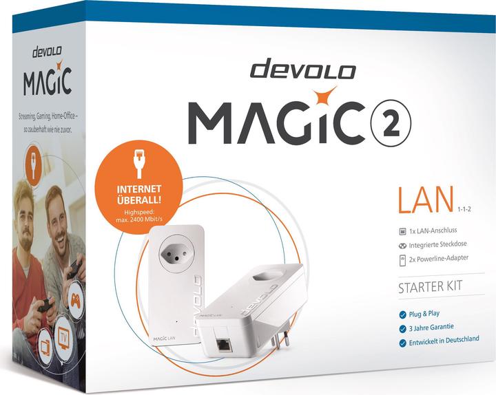 Image du produit Devolo Magic 2 Kit de démarrage LAN 1-1-2 (2400 Mbit/s)