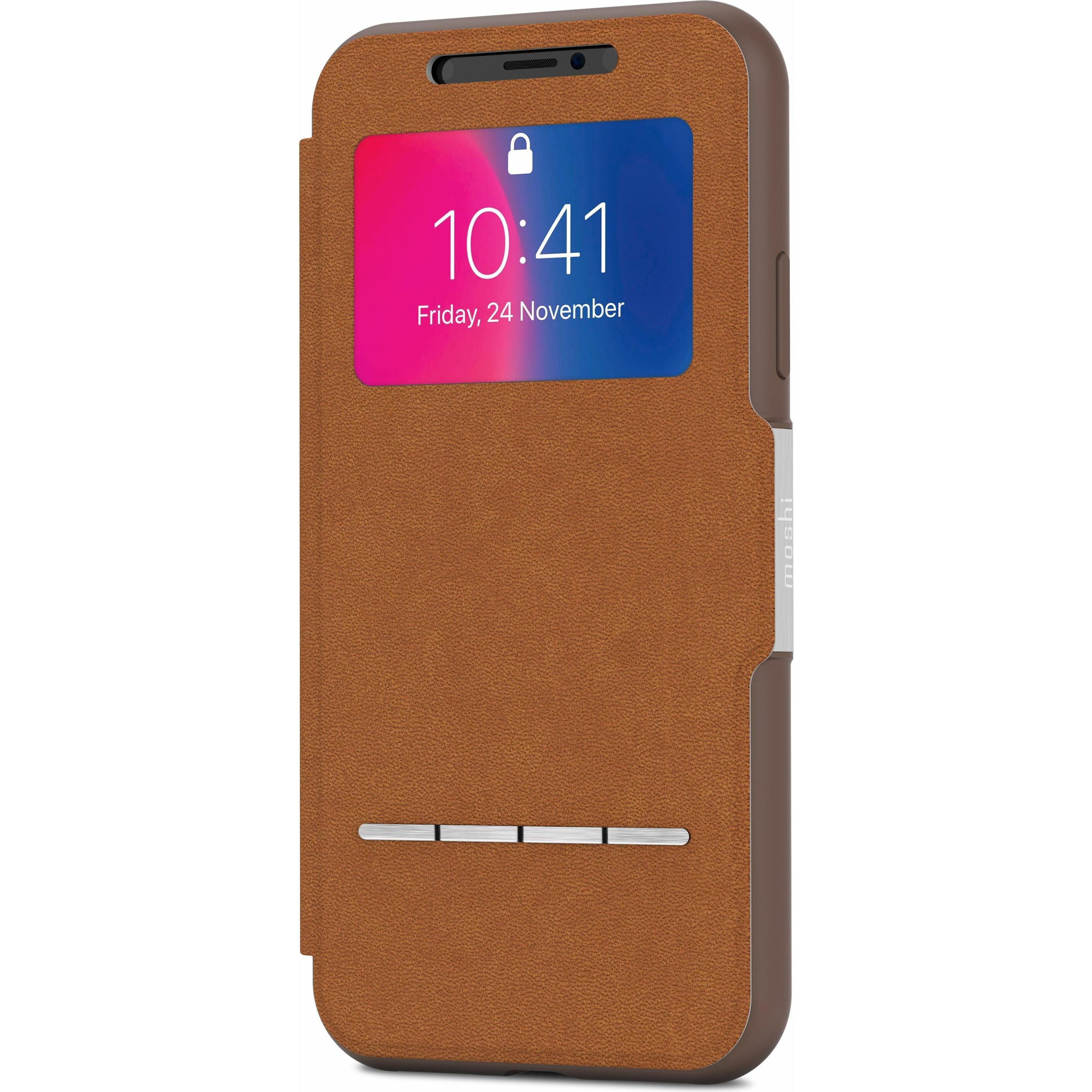Moshi SenseCover (Apple iPhone X), Smartphone Hülle, Braun