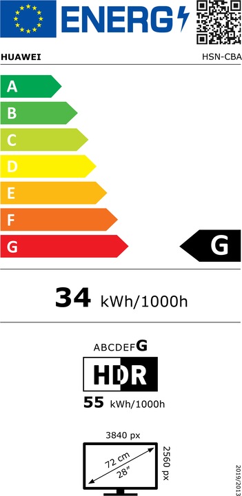 Energie-Label Huawei MateView (3840 x 2560 Pixel, 28.20")