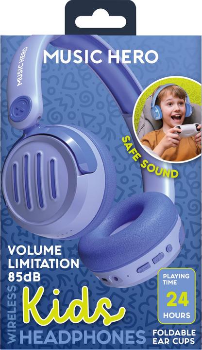 Produktbild SBS MUSIC HERO KIDS Kinder Bluetooth Stereo Over-Ear Headset mit Lautstärkebegrenzung bis 85 dB blau