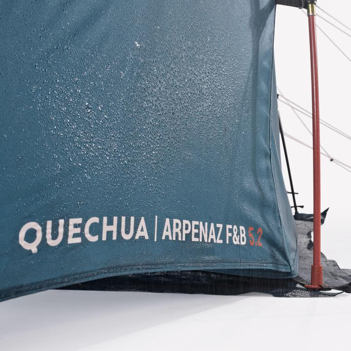 Actual product image Quechua Family tent with poles Fresh & Black - Arpenaz 5.2 for 5 people 2 cabins (Tunnel tent, 16.70 kg, 5 persons)