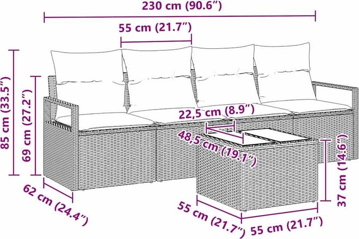 Actual product image vidaXL Garden sofa set