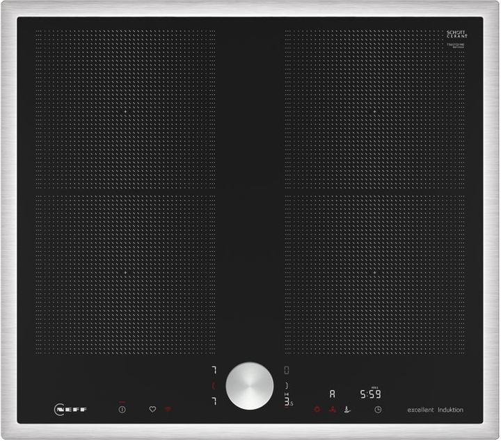 Image du produit Neff N 90, Table de cuisson à induction, 60 cm, noir, Avec cadre en applique (58.30 cm, Table de cuisson à induction)