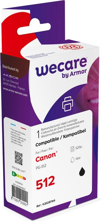 Produktbild Wecare Tinte rebuilt schwarz PG-512 zu Canon PIXMA MP 240 15ml (BK)