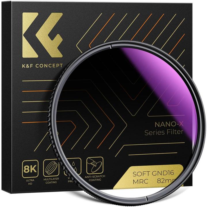 K&F Concept Filtre ND magnétique gradué Nano X - 82mm (82 mm, Filtre dégradé gris)
