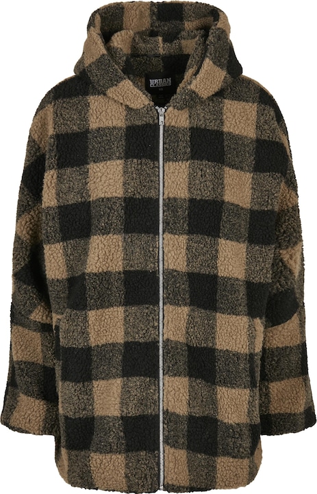 Actual product image Urban Classics Ladies Hooded Oversized Check Sherpa Jacket (5XL)