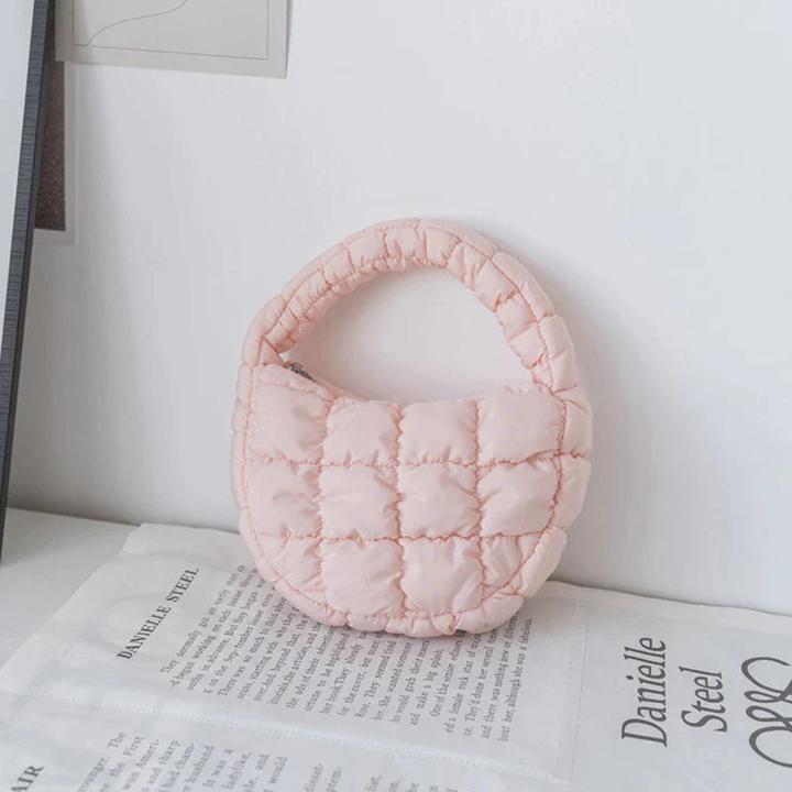 Image du produit Only-Bags.Store Mini-sac Cercle matelassé Téléphone Pourpre Élégant Violet Nylon souple Rembourré