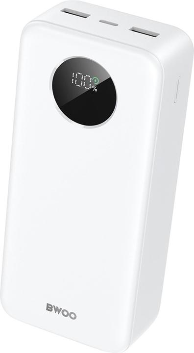 Actual product image Bwoo 22,5W 30000 mAh power bank with LCD screen, white (30000 mAh, 20 W, 111 Wh)