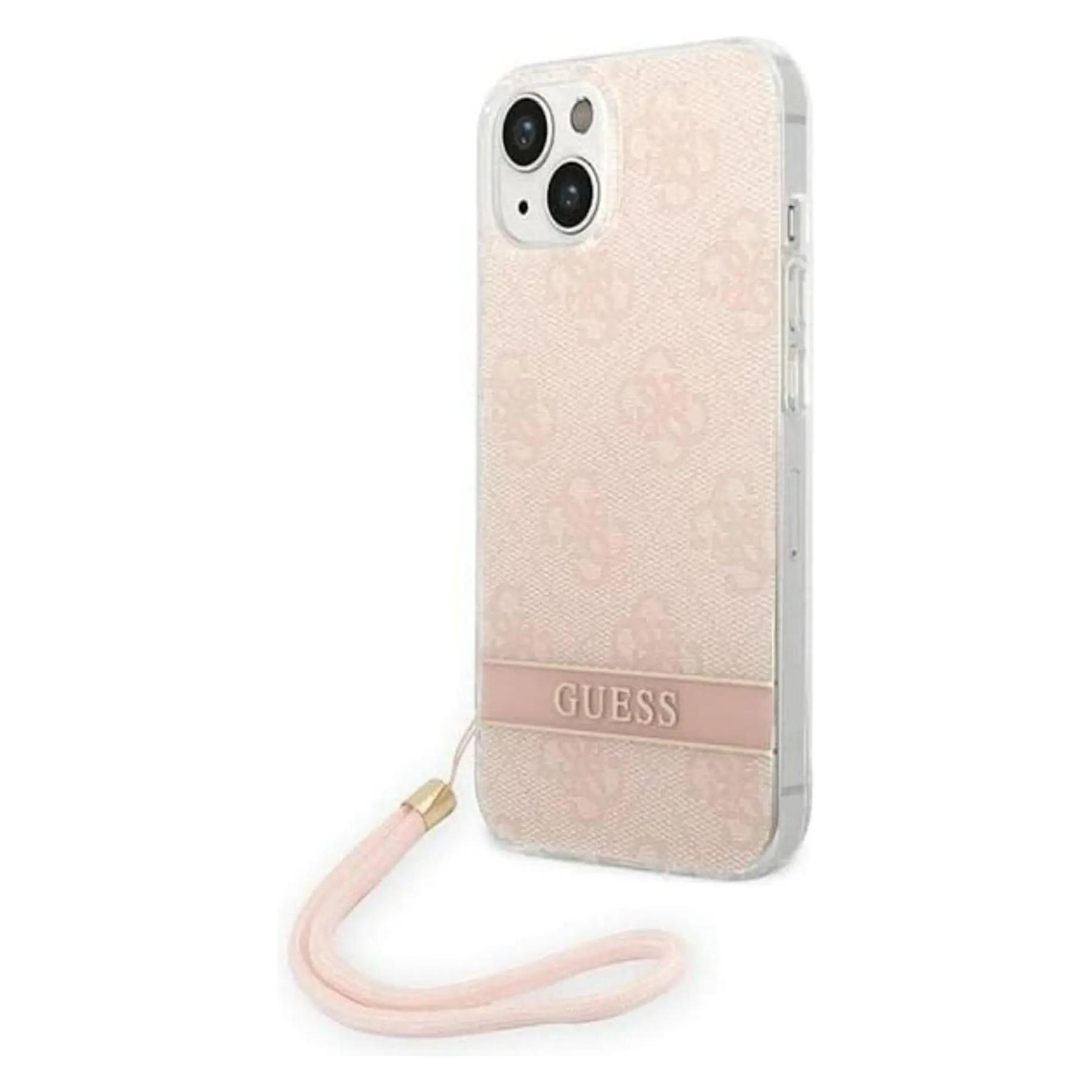 Guess GUOHCP14MH4STP IPhone 14 Plus 6, 7" Różowy/pink Hardcase 4G Print Strap (Apple IPhone 14 Plus), Smartphone Hülle, Rosa