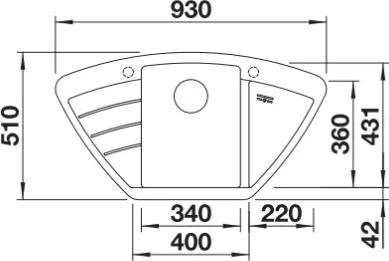 Image du produit Blanco Zia 9 E (Evier encastré, 51 cm, 93 cm)