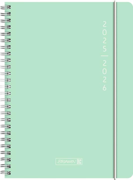 Produktbild BRUNNEN Schlerkalender (2025/2026) 'Plain Mint', 2 Seiten = 1 Woche, A5, 208 Seiten, PP-Umschla (A5, Englisch, Niederländisch)