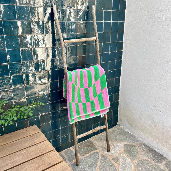 Produktbild Frau Kunz Badetuch Onda Luce Pink & Grün (100 x 150 cm)