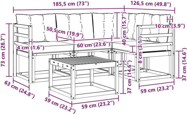 Produktbild vidaXL Outdoor-Sofa