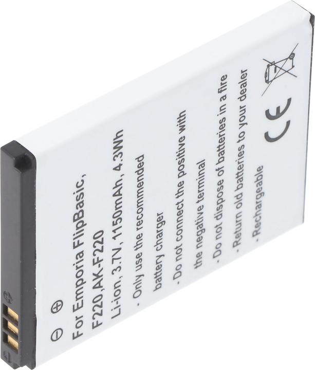 Actual product image AccuCell Battery AK-F220 for Emporia F210, F220, Flip basic, Emporia FLIPbasic