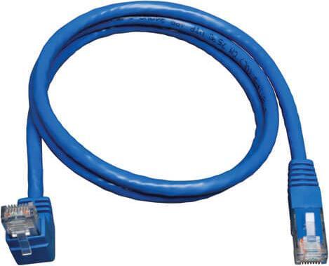 Produktbild Eaton Up-Angle Cat6 Gigabit Molded UTP Ethernet Cable RJ45 Right-Angle Up M to RJ45m Blue (CAT6, 1.52 m)