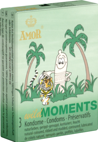 Amor Wild Moments" 3 profilattici sagomati con scanalature e nodi (3 pz.)