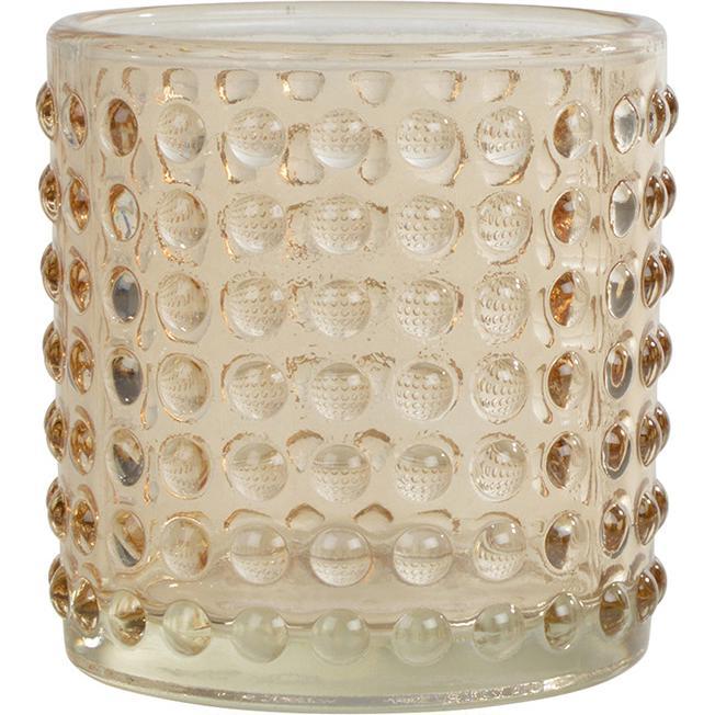 Casativo, Windlicht, Windlicht Glas feines Reliefmuster, Teelichthalter getÃ¶ntes Glas, apricot, 7 x 7,7 cm (1 x)