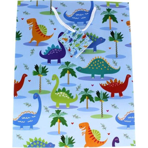 MICA Living, Geschenkverpackung, Geschenktasche - Dinosaurier - ca. 26 x 12,5 x 32 cm (Geschenktüte)