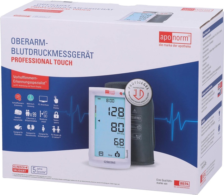 Aponorm Blood pressure monitor Prof. Touch upper arm, 1 pc. (Blood pressure monitor upper arm)