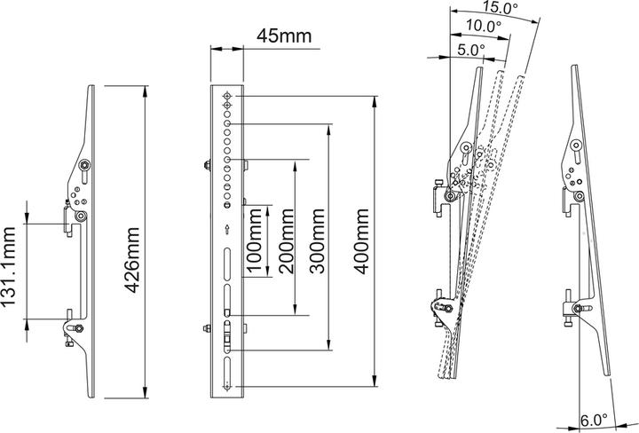 Image du produit Multibrackets Support inclinable VESA 400, métal, pour système Pro (30 kg)