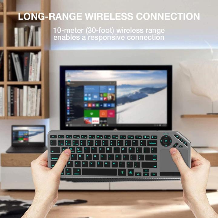 Actual product image Techly ICTB9801TB Keyboard RF Wireless + Bluetooth QWERTY US English Black (US, Wireless)