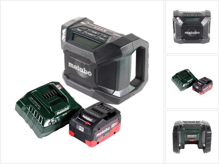 Metabo R 12-18 DAB+ BT Battery construction site radio 12-18 V DAB+ Bluetooth + 1x battery 5.5 Ah + charger (AM, DAB+, FM, Bluetooth)