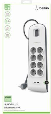Actual product image Belkin BSV804VF2M (8x, CEE 7/3, 2 m)