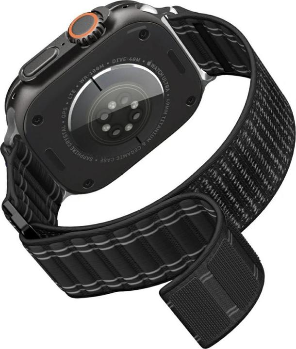 Actual product image Spigen WBF0 Apple Watch (44/45mm) / Watch 10/11 (46mm) / Ultra (49mm) Band Black (Fabric, Nylon, Plastic, Stainless steel)