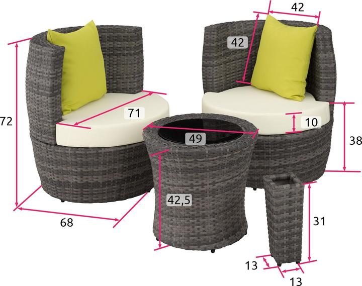 Image du produit tectake Salon de jardin NICE