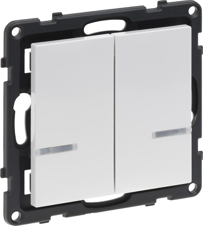 Actual product image Legrand SEANO with Netatmo wall-mounted transmitter light - 2-way, 2 rocker switches, LED battery status