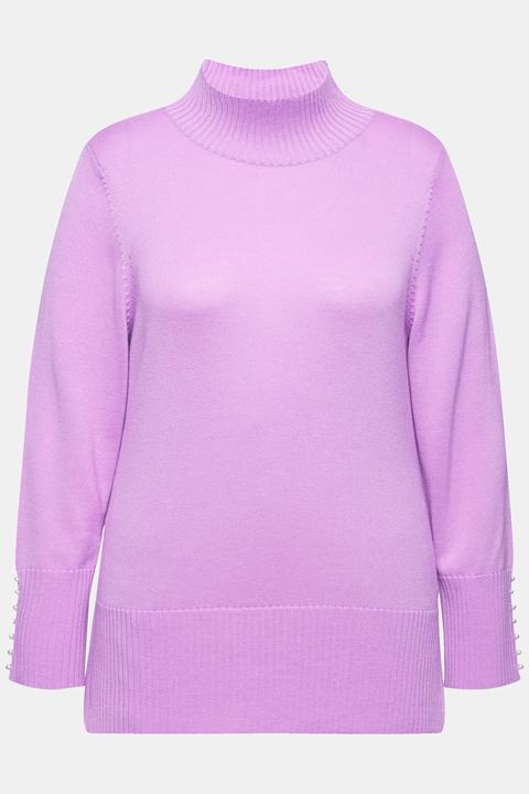 Produktbild Ulla Popken Pullover, Woll-Seidenmischung, Stehkragen, Zierperlen (60)